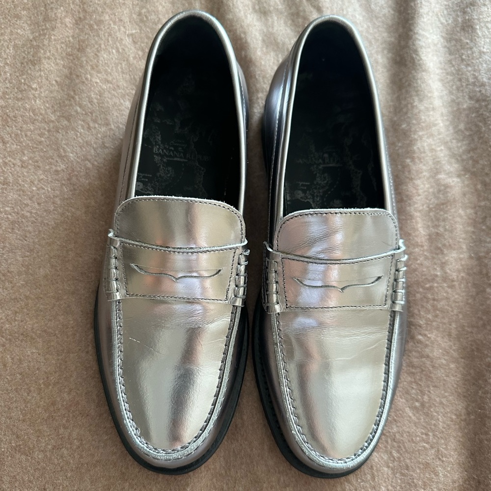 Banana Republic Navarre Metallic Leather Penny Loafer - Picture 7 of 10
